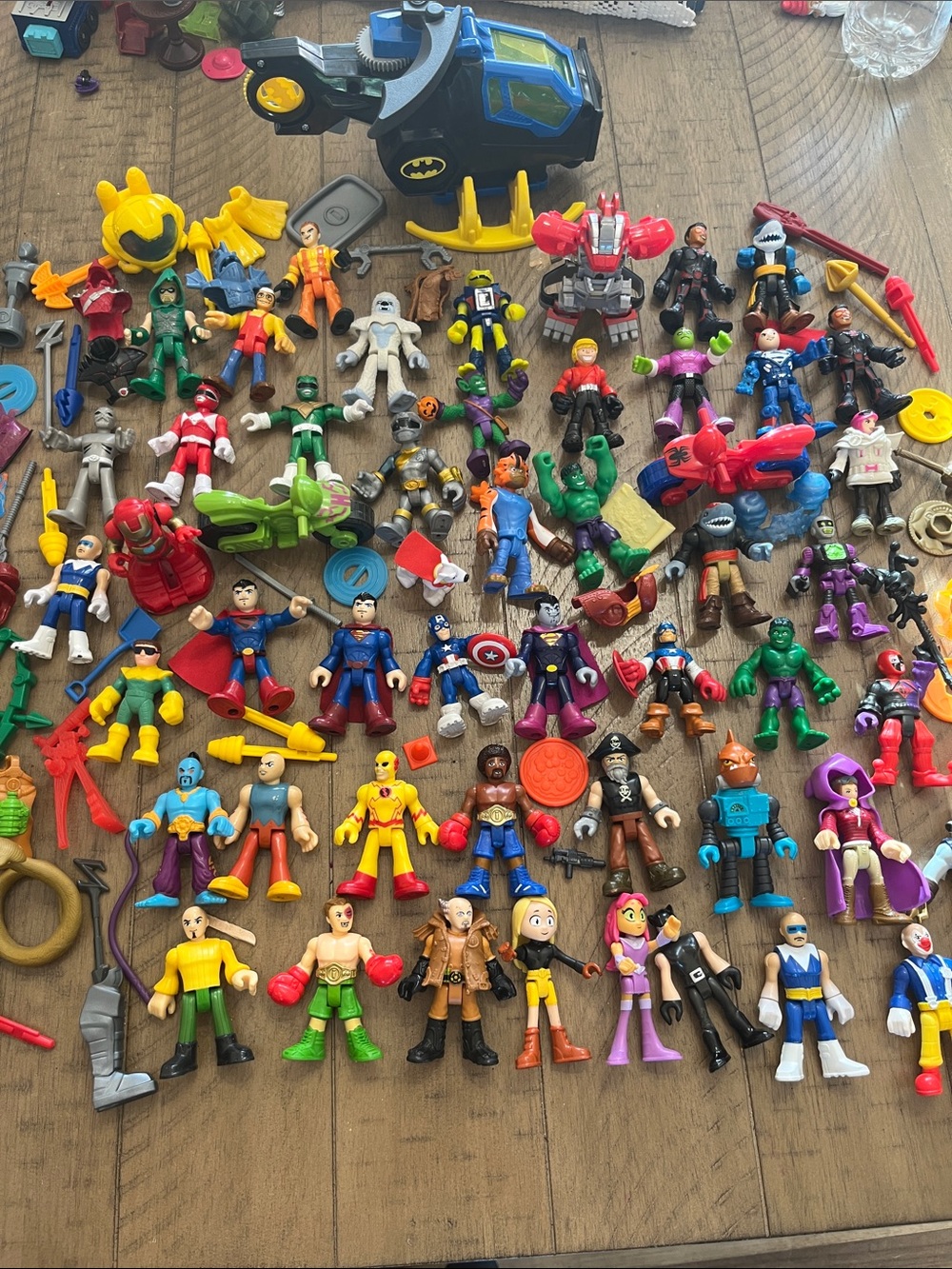 Imaginext FP DC, Marvel, P. Rangers etc.  Mixed Lot Figures 48 plus accessories